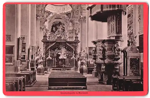 Fotografie Nicolaus Kuss, Mariazell, Ansicht Mariazell, Gnadenkapelle, Altar und Innenansicht