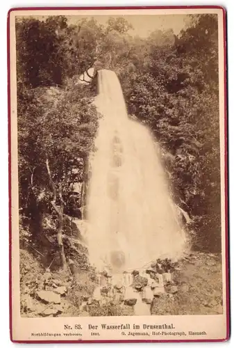 Fotografie G. Jagemann, Eisenach, Ansicht Trusetal, Blick auf den Trusental Wasserfall