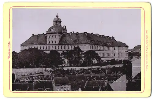 Fotografie Zedler & Vogel, Darmstadt, Ansicht Weissenfels / Saale, Blick über die Dächer nach dem Schloss