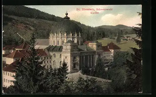AK St. Blasien / Schwarzw., Blick auf die Kirche