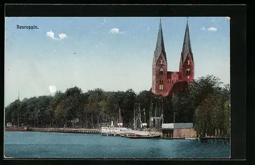 AK Neuruppin, Kirche vom Wasser gesehen