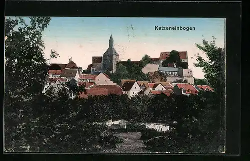 AK Katzenelnbogen, Blick über die Dächer der Ortschaft