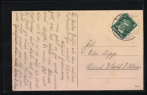 AK Katzenelnbogen, Blick über die Dächer der Ortschaft