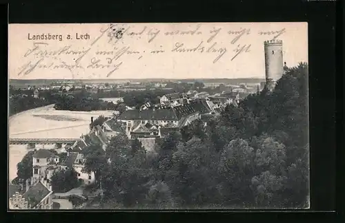 AK Landsberg a. Lech, Panoramablick auf die Ortschaft