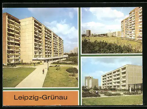 AK Leipzig-Grünau, Alte Salzstrasse, Weissendornstrasse, Grünauer Allee