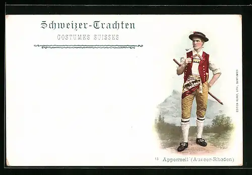 AK Mann in Schweizer-Tracht, Appenzell Ausser-Rhoden