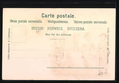 Lithographie Kinder aus dem Appenzeller Land in Trachten