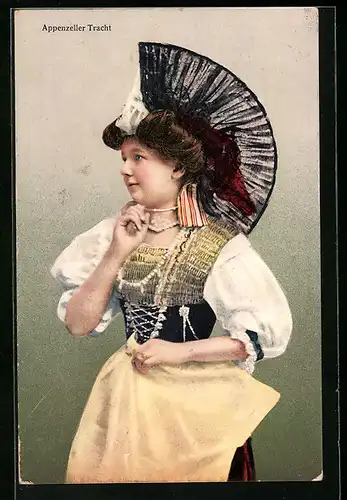 AK Junge Frau in Appenzeller Tracht