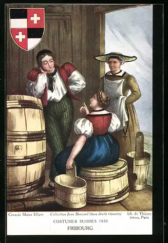 AK Sennergruppe Fribourg, Wappen, Schweizer Trachten 1830