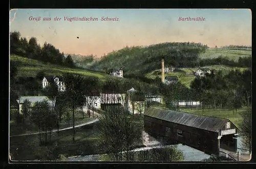 AK Barthmühle, Teilansicht aus der Vogelschau