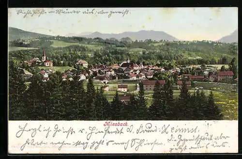 AK Miesbach, Ortsansicht aus der Vogelschau