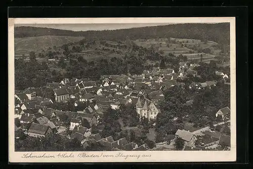 AK Schmieheim b. Lahr, Ort vom Flugzeug aus