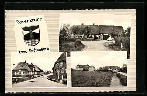 AK Rosenkranz /Kreis Südtondern, Strassenpartie am Grenzübergang