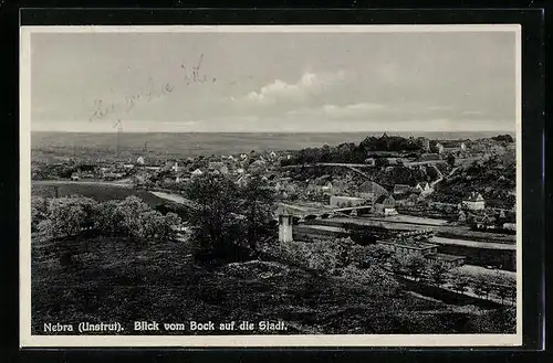 AK Nebra (Unstrut), Blick vom Bock auf die Stadt