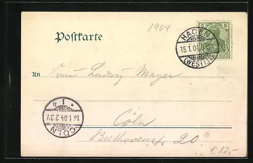 AK Hagen i. W., Teilansicht mit Stadtgarten