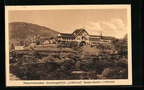 AK Baden-Baden /Lichtental, Naturheilanstalt und Erholungsheim Lichtental