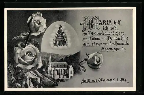 AK Marienthal i. Rhg., Motiv mit Kirche