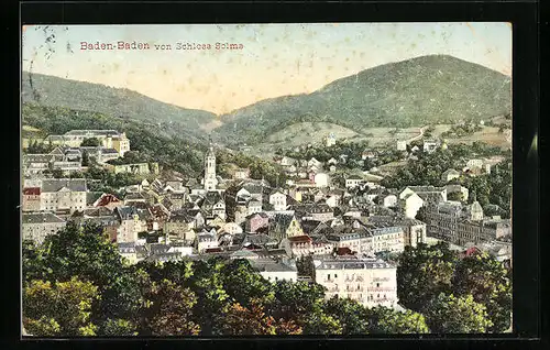 AK Baden-Baden, Blick vom Schloss Solms