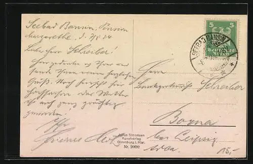 AK Bansin, Seebad mit Strandleben und Booten