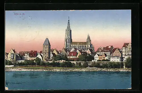 AK Ulm a. D., Teilansicht vom Fluss aus