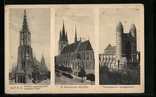 AK Ulm a. D., St. Georgskirche, Garnisonkirche