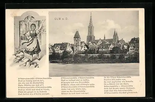 AK Ulm a. D., Teilansicht vom Fluss aus