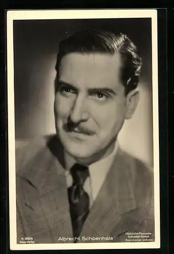 AK Schauspieler Albrecht Schoenhals ernst blickend