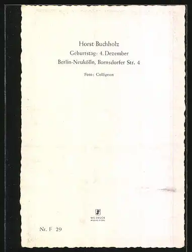 AK Schauspieler Horst Buchholz mit freundlichem Lächeln