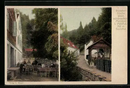 AK Muhldorf i. Möllthal, Gasthaus Waldschlösschen, Strassenpartie