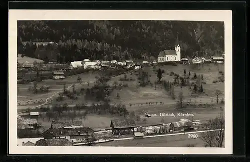 AK Göriach, Teilansicht mit Kirche