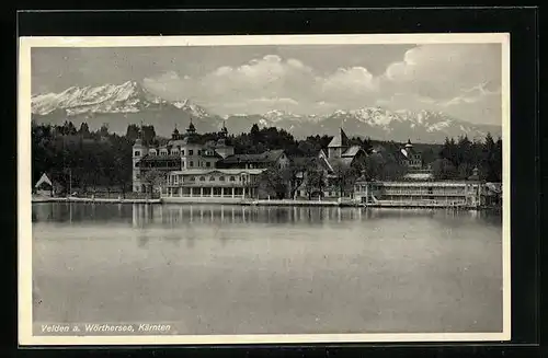 AK Velden a. Wörthersee, Blick über den See