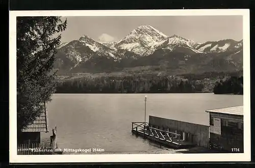 AK Faakersee, Blick auf den See mit Mittagskogel