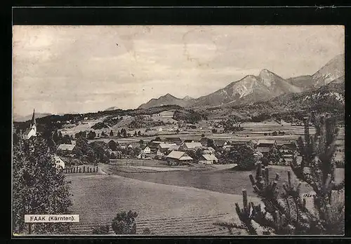 AK Faak, Blick auf Ort und Umland aus der Vogelschau