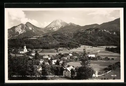 AK Latschach a. Faakersee, Ortsansicht mit Mittagskogel