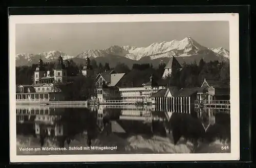 AK Velden am Wörthersee, Schloss mit Mittagskogel