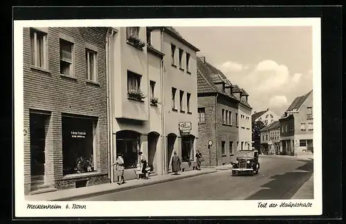 AK Meckenheim b. Bonn, Hauptstrasse mit Geschäften