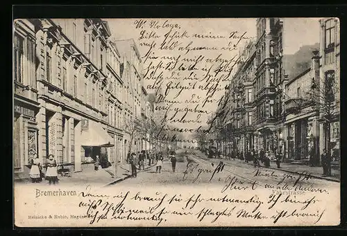 AK Bremerhaven, Fährstrasse mit Geschäften