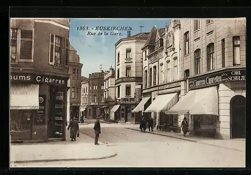 AK Euskirchen, Bahnhofstrasse mit Geschäften
