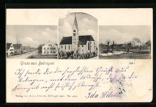 AK Bobingen, Blick auf eine Kirche