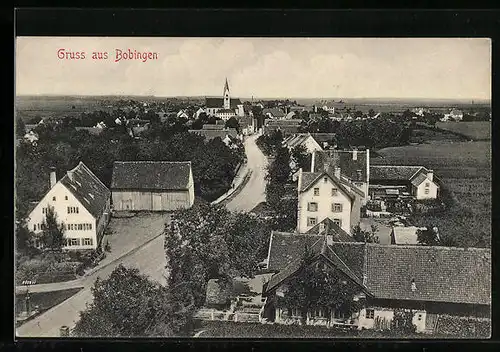 AK Bobingen, Ortsansicht aus der Vogelschau