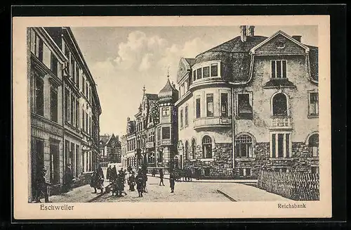 AK Eschweiler, Strassenpartie mit Reichsbank