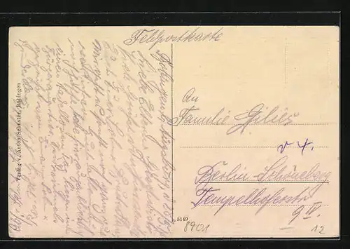 AK Bobingen, Ortspartie mit Kirche