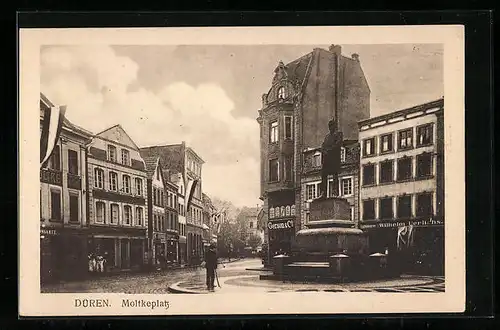 AK Düren, Moltkeplatz, Geschäft Gerson & Co.