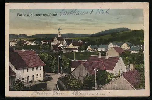 AK Langenneufnach, Ortsansicht mit Kirche