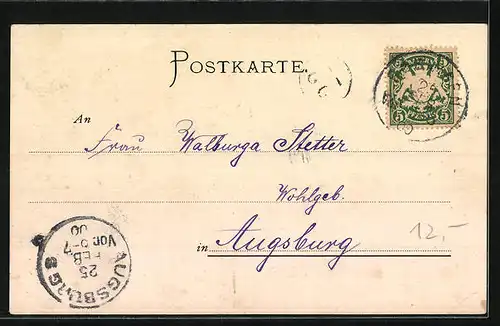 AK Bobingen, Teilansicht mit Strassenpartie