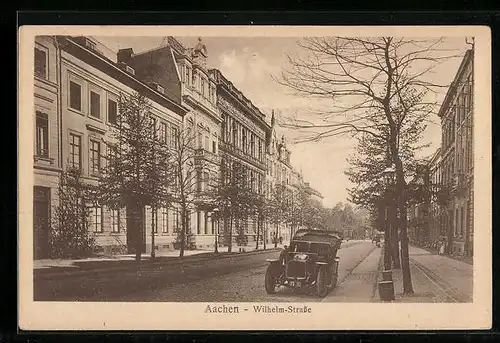AK Aachen, Wilhelm-Strasse mit Bäumen
