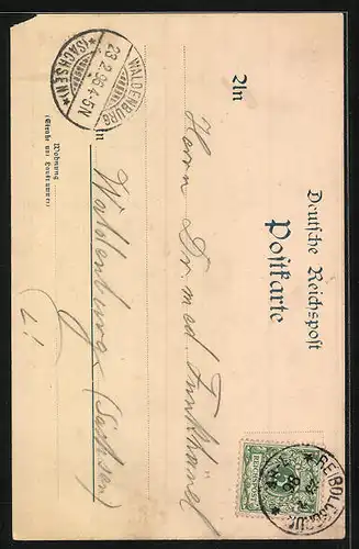 AK Reiboldsgrün /Sa., Ortsansicht, Turm, Heilanstalt