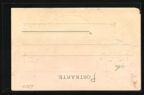 Passepartout-Lithographie Heidelberg, Schloss und Wappen