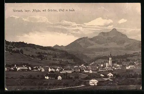 AK Wertach, bayr. Allgäu, Ort mit Grünten