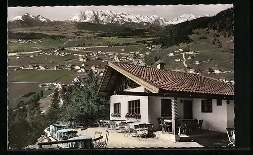 AK Wallgau, Maxhütte gegen Wettersteingebirge mit Zugspitze